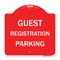 Signmission Designer Series Guest Registration Parking, Red & White Aluminum Sign, 18" x 18", RW-1818-23923 A-DES-RW-1818-23923 - alternate 1
